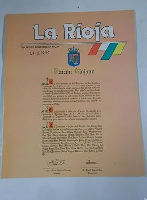 SOCIEDAD BENEFICA LA RIOJA. REVISTA CHILENA. CHILE LA RIOJA 1992. RINCON RIOJANO. TDKR21