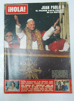 REVISTA HOLA Nº 1.783. OCTUBRE 1978: JUAN PABLO II EL PRIMER PAPA POLACO DE LA HISTORIA. TDKR22
