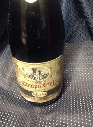 Antigua botella de vino de rioja - blanco - campo viejo - bodegas logroño - la rioja - españa