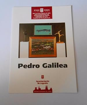TARJETA DE LA EXPOSICION DEL PINTOR Y ESCULTOR RIOJANO PEDRO GALILEA EN LOGROÑO. FEBRERO 1995. TDKP