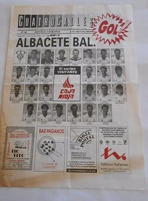 REVISTA CUATRO CALLES Nº 98. LAS GAUNAS. 5 DE ABRIL DE 1992. PREVIA LOGROÑES ALBACETE. TDKR22