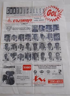 REVISTA CUATRO CALLES Nº 49. LAS GAUNAS. 19 NOVIEMBRE 1989. PREVIA LOGROÑES RAYO VALLECANO. TDKR22