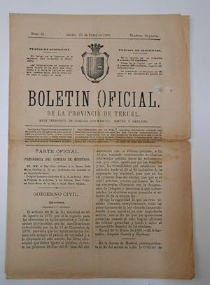 BOLETIN OFICIAL DE LA PROVINCIA DE TERUEL. Nº 91. MARTES 27 DE ENERO DE 1880. TDKPR1
