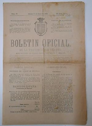 BOLETIN OFICIAL DE LA PROVINCIA DE TERUEL. Nº 87. 17 DE ENERO DE 1880. TDKPR1