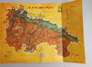 MAPA DE LA PROVINCIA DE LOGROÑO. LA RIOJA. AÑOS 70. TDKP5