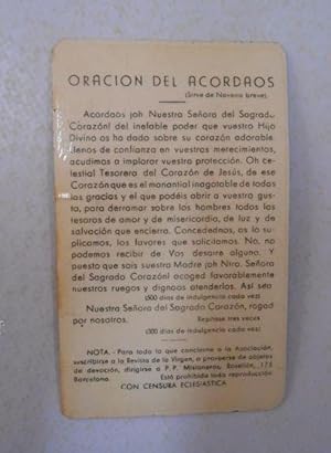 ESTAMPA DE LA VIRGEN. ORACION DEL ACORDAOS. TDKP5