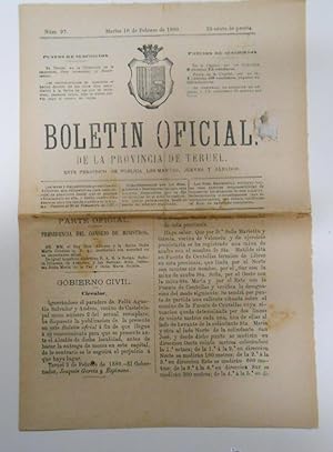 BOLETIN OFICIAL DE LA PROVINCIA DE TERUEL. Nº 97. MARTES 10 DE FEBRERO DE 1880. TDKPR1