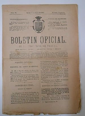 BOLETIN OFICIAL DE LA PROVINCIA DE TERUEL. Nº 82. MARTES 6 DE ENERO DE 1880. TDKPR1