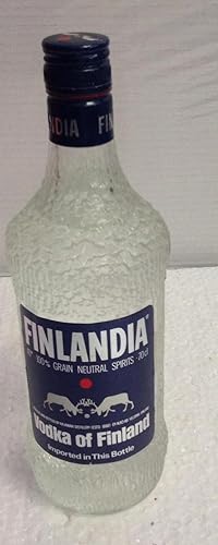 BOTELLA ANTIGUA VODKA OF FINLAND FINLANDIA 45º, 75 CL - GRAIN NEUTRAL SPIRITS AÑOS 70 IMPORTACI