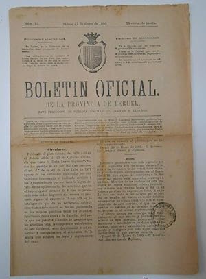 BOLETIN OFICIAL DE LA PROVINCIA DE TERUEL. Nº 93. 31 DE ENERO DE 1880. TDKPR1
