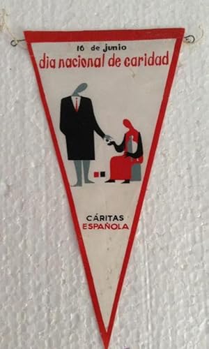 Antiguo banderin - caritas - dia nacional de la caridad