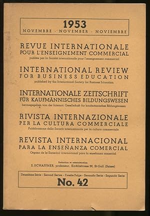 Bild des Verkufers fr Revue Internationale pour l'Enseignement Commercial, deuxime Srie, No. 42, Novembre 1953 zum Verkauf von Antikvariat Valentinska