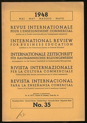 Bild des Verkufers fr Revue Internationale pour l'Enseignement Commercial, deuxime Srie, No. 35, Mai 1948 zum Verkauf von Antikvariat Valentinska