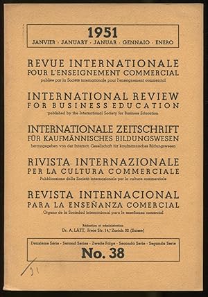 Bild des Verkufers fr Revue Internationale pour l'Enseignement Commercial, deuxime Srie, No. 38, Janvier 1951 zum Verkauf von Antikvariat Valentinska