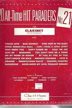 Immagine del venditore per 20 All-Time Hit Paraders No. 21 - for CLARINET with PIANO ACCOMPANIMENT venduto da Vada's Book Store