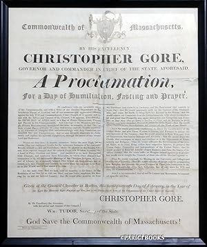 A Proclamation, for a Day of Humiliation, Fasting and Prayer Broadside by Governor Christopher Go...
