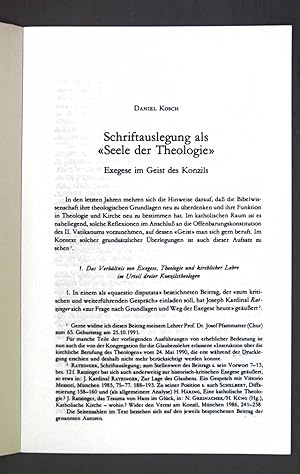 Bild des Verkufers fr Schriftauslegung als "Seele der Theologie": Exegese im Geist des Konzils; Sonderdruck aus: Freiburger Zeitschrift fr Philosophie und Theologie; zum Verkauf von books4less (Versandantiquariat Petra Gros GmbH & Co. KG)