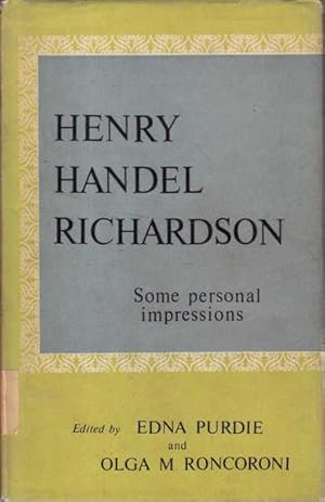 Seller image for Henry Handel Richardson: Some Personal Impressions for sale by Goulds Book Arcade, Sydney