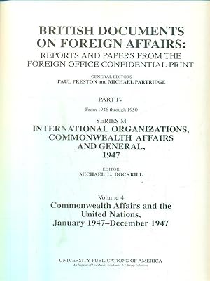 Bild des Verkufers fr British documents on foreign affairs. Part IV - Series M. Volume 4 zum Verkauf von Librodifaccia