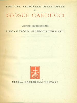 Edizione nazionale delle opere di Giosue Carducci XV Studi su Giuseppe Parini