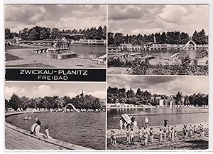 AK Zwickau-Planitz Freibad Mehrbildkarte 1978 gelaufen