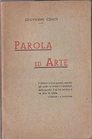 Seller image for Parola ed arte - Giovanni Cenci for sale by libreria biblos