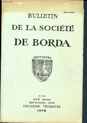 Bild des Verkufers fr Bulletin de la socit de Borda - n370 - Deuxime trimestre 1978 zum Verkauf von Le-Livre