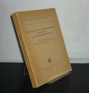 Beiträge zur Sprachwissenschaft, Volkskunde und Literaturforschung. Wolfgang Steinitz zum 60. Geb...