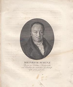 Imagen del vendedor de Portrt. Brustbild im Oval. Stahlstich von J. Lips nach J. Oeri, ca. 16 x 13 cm, 1823. a la venta por Antiquariat Michael Eschmann