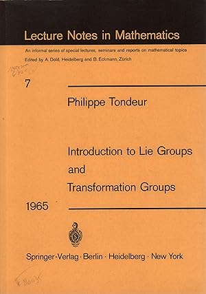 Immagine del venditore per Introduction to Lie groups and transformation groups. venduto da Antiquariat Reinhold Pabel