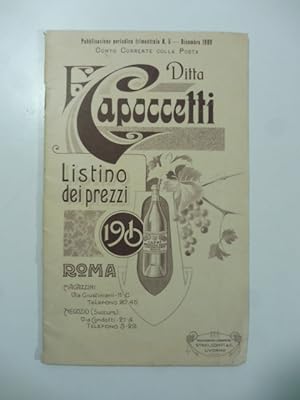 Ditta F. Capoccetti. Listino dei prezzi dei vini 1910