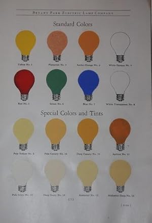 Decorative Lighting. The Bryant Park Electric Lamp Company. 330 W. 42nd Str., New York City