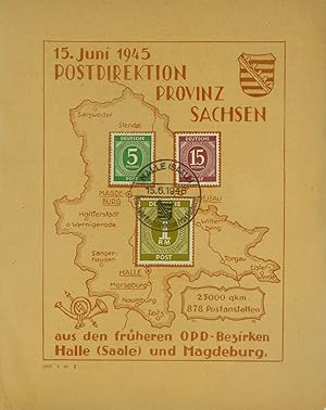 15. Juni 1945. Ein Jahr Postdirektion Provinz Sachsen aus den früheren OPD-Bezirken Halle (Saale)...