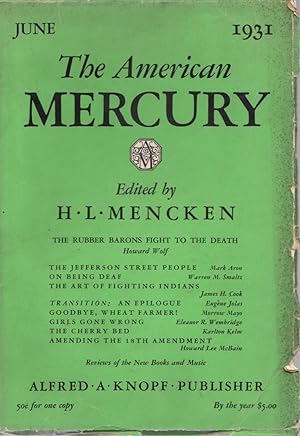 Bild des Verkufers fr The American Mercury; Volume XXIII, Number 90, June 1931 zum Verkauf von Clausen Books, RMABA