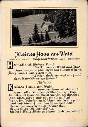 Bild des Verkufers fr Lied Ansichtskarte / Postkarte Karl Mller, Kleines Haus am Wald zum Verkauf von akpool GmbH