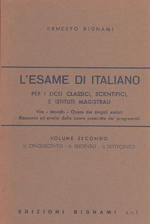 Image du vendeur pour L'esame di italiano - vol.II - Bignami mis en vente par libreria biblos