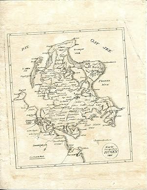 Karte von der Insel Rügen 1808 [Titel in Kreis unten rechts] Doppelt gerahmt. Druck schräg auf de...