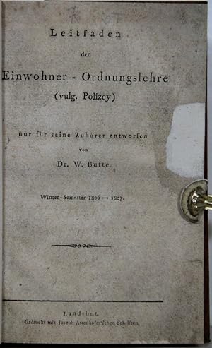 Instruktion für die Ortspolizei-Verwaltungen in den Landgemeinden zur Handhabung der Dorf- und Fe...