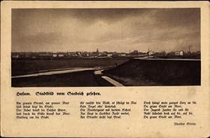 Bild des Verkufers fr Ansichtskarte / Postkarte Husum in Nordfriesland, Stadtbild vom Seedeich, Gedicht Theodor Storm zum Verkauf von akpool GmbH