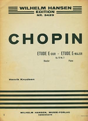 Etude E-Dur op. 10 No. 3 für Klavier - Etude E major for Piano. Wilhelm Hansen Edition Nr. 3429