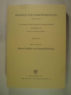 Kleine Schriften zur Namenforschung