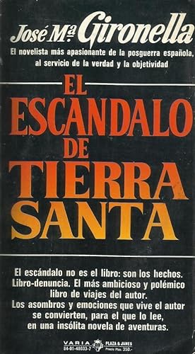 Bild des Verkufers fr El Escndalo De Tierra Santa (Spanish Edition) zum Verkauf von Von Kickblanc