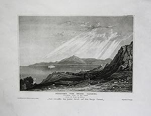 "Aussicht vom Berge Carmel." - Berge Karmel Israel Orient Middle East Ansicht view steel engraving