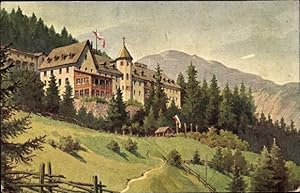 Künstler Ansichtskarte / Postkarte Obladis Tirol, Kuranstalt - u. Papierreste, sonst guter Zustand