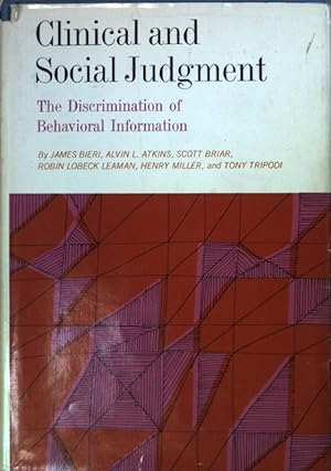 Seller image for Clinical and social judgement: The Discrimination of Behavioral Information. for sale by books4less (Versandantiquariat Petra Gros GmbH & Co. KG)