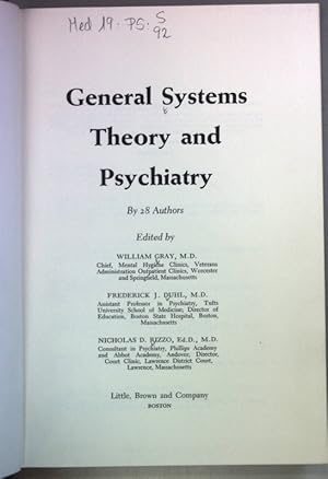 Bild des Verkufers fr General Systems Theory and Psychiatry. zum Verkauf von books4less (Versandantiquariat Petra Gros GmbH & Co. KG)