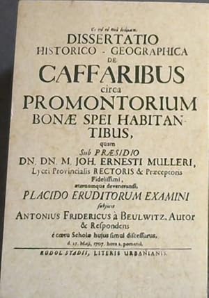 Imagen del vendedor de Historico-Geographical Dissertation concerning the Kaffirs living in the Vicinity of the Cape of Good Hope a la venta por Chapter 1