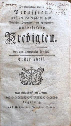 Auserlesene Predigten. A. d. Franz.