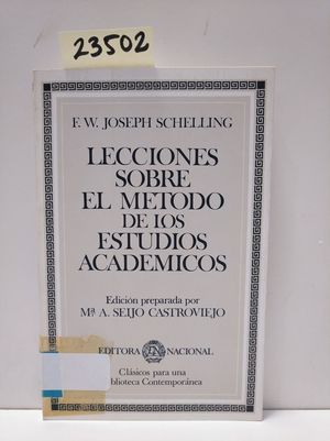 Seller image for LECCIONES SOBRE EL MTODO DE LOS ESTUDIOS ACADMICOS for sale by Librera Circus