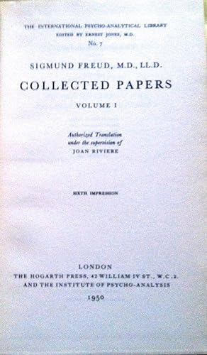 COLLECTED PAPERS; Volumes I - 5 / Authorized Translation under the supervision of Joan Riviere